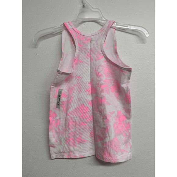 Old Navy Girls' Fitted Racerback Tank Top - Pink Edge Neon L (10-12) - Picture 5 of 6